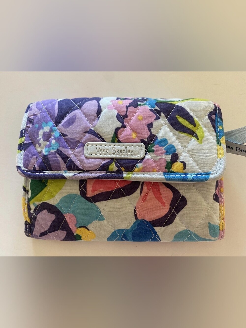 Vera Bradley Quilted Cotton Trimmed Wristlet Wallet in Marian Floral